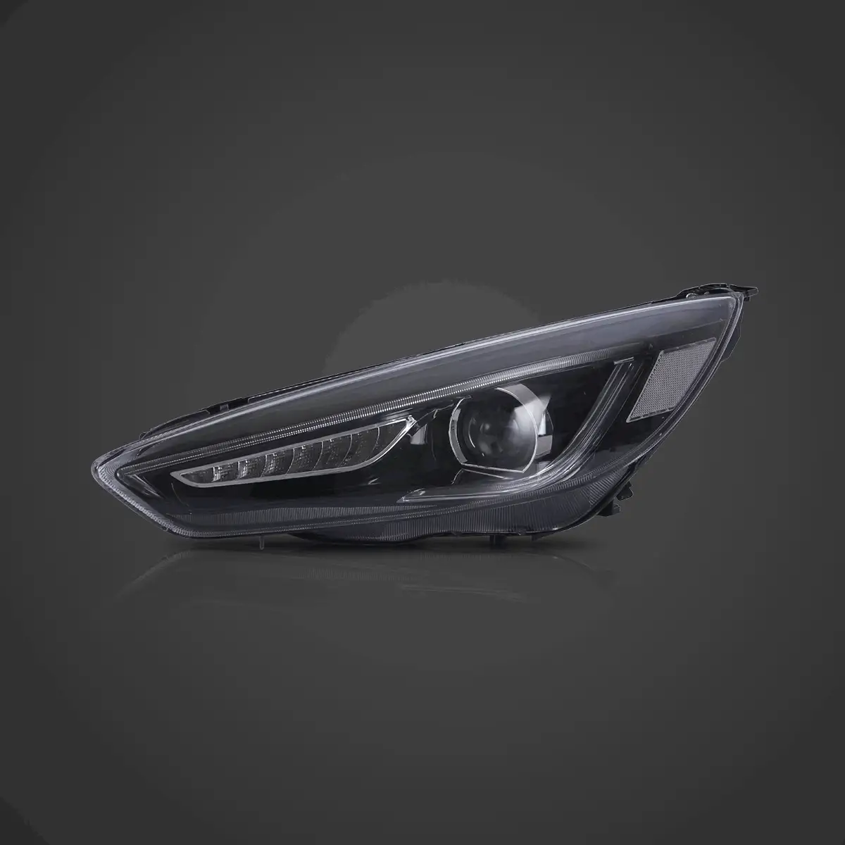 LED Headlight Assembly Dual Beam Projector Black For 2015-2018 Ford Focus 3th Gen Mark III Facelift - Image 9