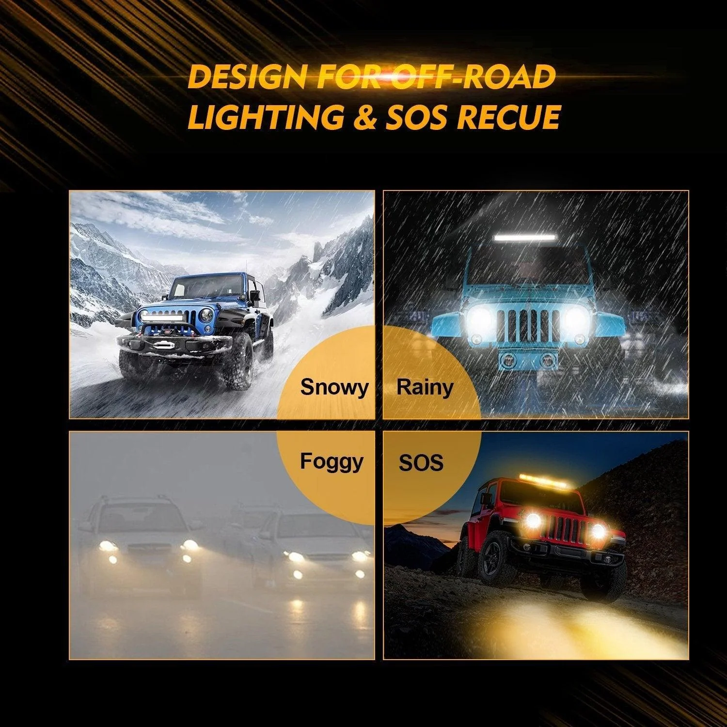 6 Modes Series 22 Inch/30 Inch/42 Inch/50 Inch White&Amber LED Light Bars - Image 13