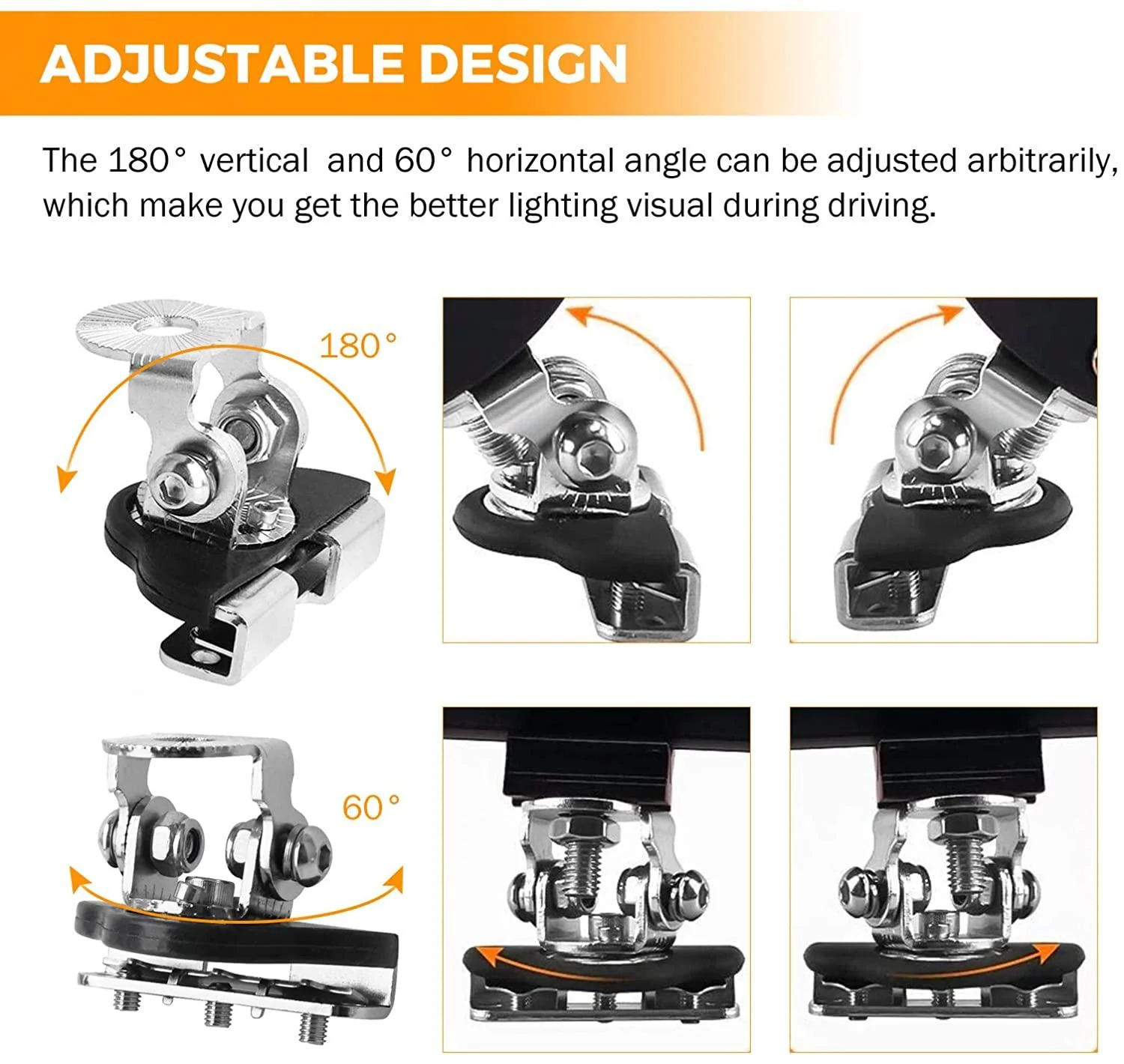 Universal LED Light Bar Mounting Brackets Adjustable Pillar Hood for Offroad Jeep SUV Truck - Image 5