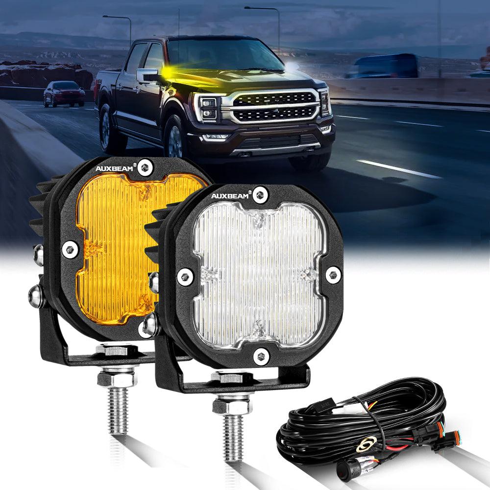 3 Inch 80W 9600LM LED Pods Lights White&Amber for FORD - Image 24