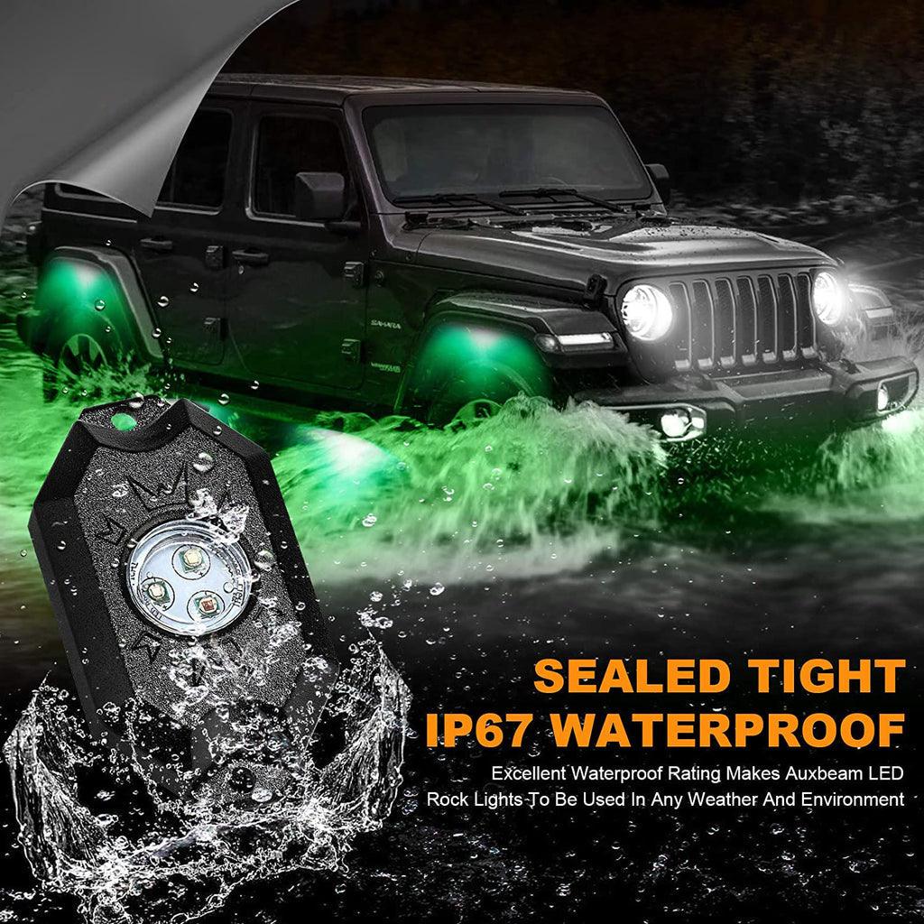 2Pcs 3FT RGB LED Whip Lights with Turn Signal & Brake Light + RGB LED Rock Lights Set with Bluetooth Controlled - Image 9
