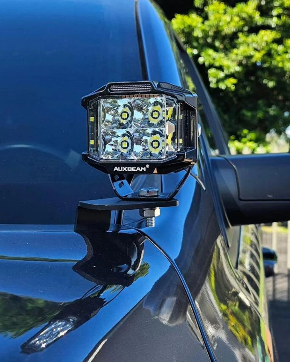 V-MAX Series | 4 Inch 92W 8960LM Spot Beam Side Shooter LED Square Pod Lights with Amber DRL - Image 11