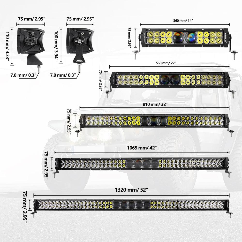NEW 12"/22"/32"/42"/52" 5D-PRO Series Light Bars with DT Wiring Harness Kit For 2016 Ford F150 - Image 3
