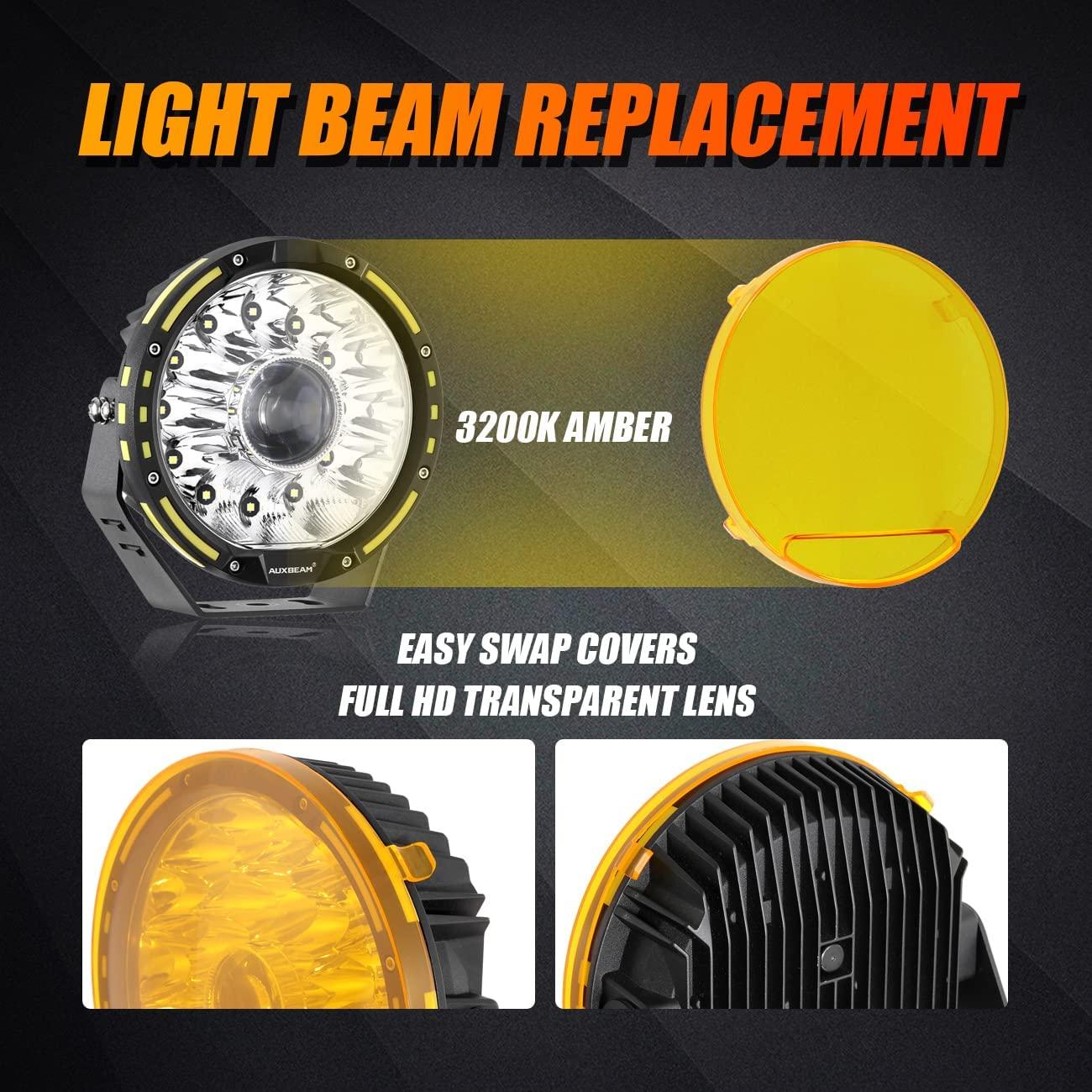 (2pcs/set) 7 Inch Round LED Driving Light Amber Cover Light Shield Cover - Image 4