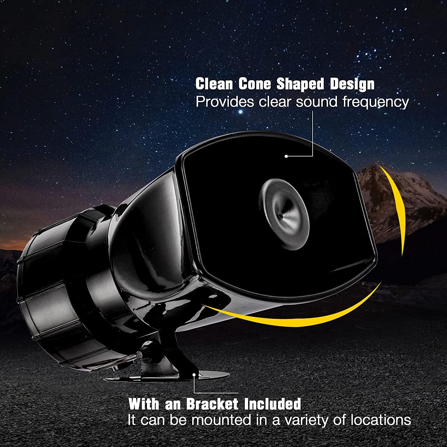 Auxbeam 12V 100W Horns 7 Tone Emergency Warning Siren with Mic PA Speaker - Image 4