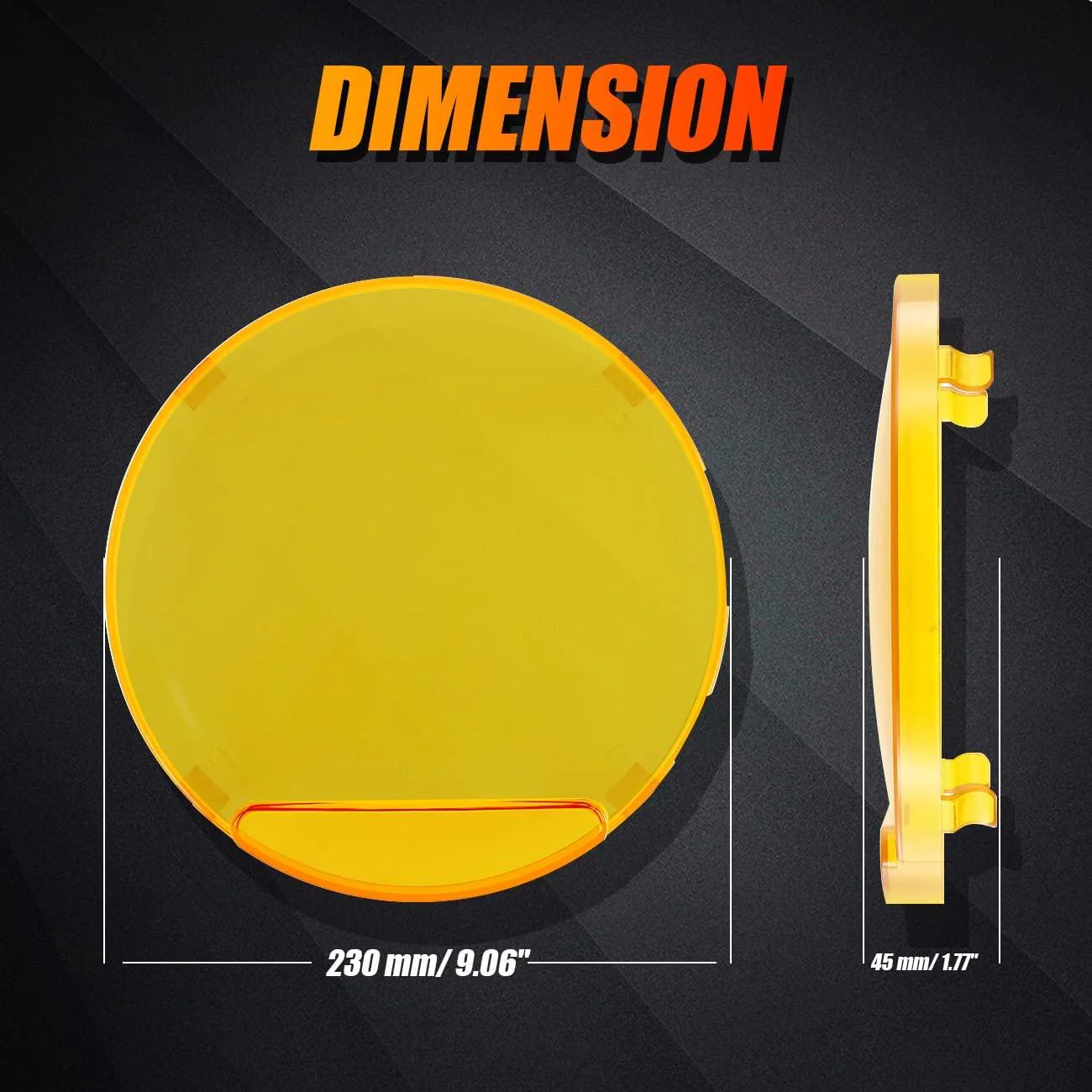 (2pcs/set) 9 Inch Round LED Driving Light Amber Cover Light Shield Cover - Image 4