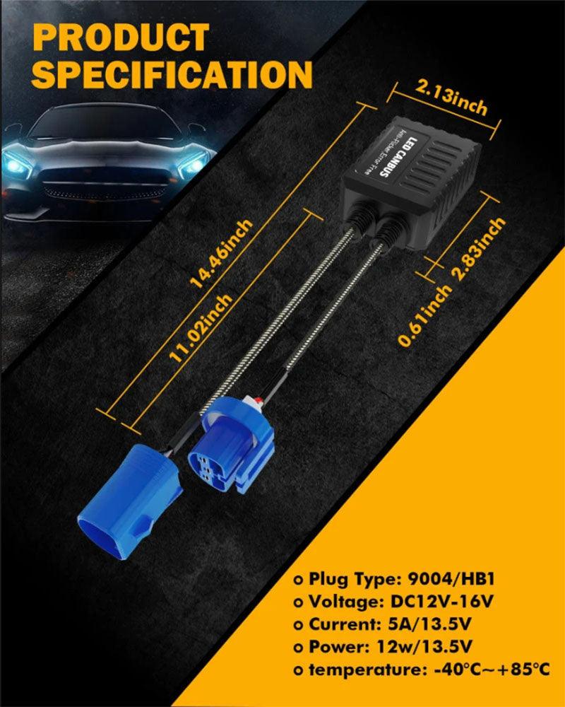 9004 C20-Model Decoder-Pro Enhanced Led Headlight Bulbs Canbus Decoder Harness Resistor Conversion Kit 2pcs/set - Image 3