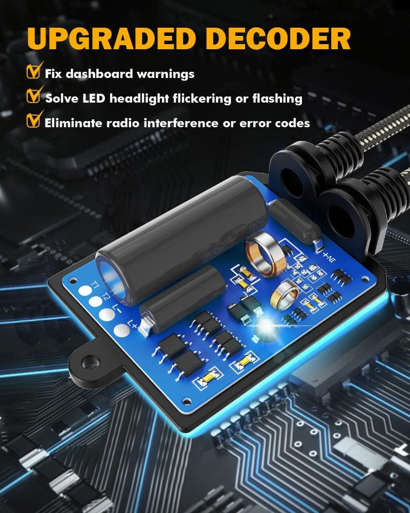 H7 C20-Model Decoder-Pro Enhanced Led Headlight Bulbs Canbus Decoder Harness Resistor Conversion Kit 2pcs/set - Image 4