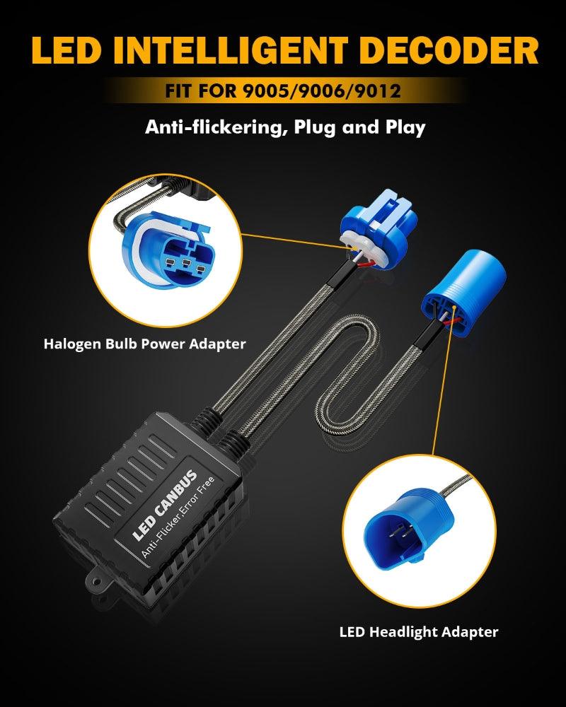 9007 C20-Model Decoder-Pro Enhanced Led Headlight Bulbs Canbus Decoder Harness Resistor Conversion Kit 2pcs/set - Image 5