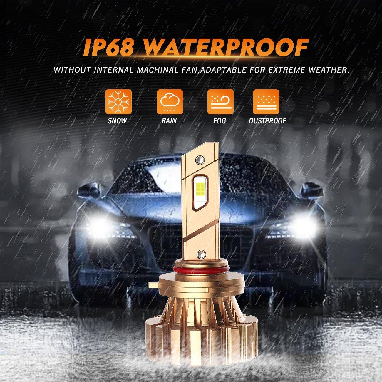 9005+9006 LED Headlight Bulbs 44W 4000LM X60 Series Fanless 6500K Cool White | 4 Bulbs - Image 7