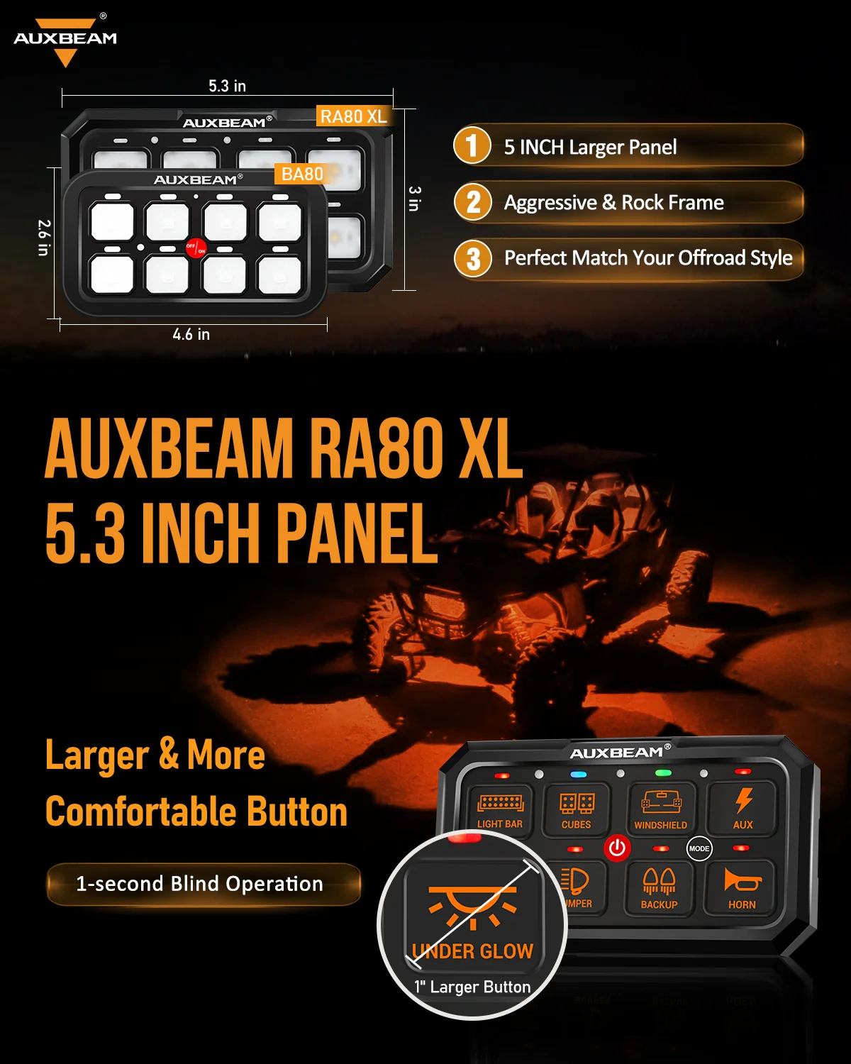 RGB Series 8 Gang (RA80 XL) Switch Panel, Larger Size, Toggle/ Momentary/ Pulsed Mode Supported - Image 4