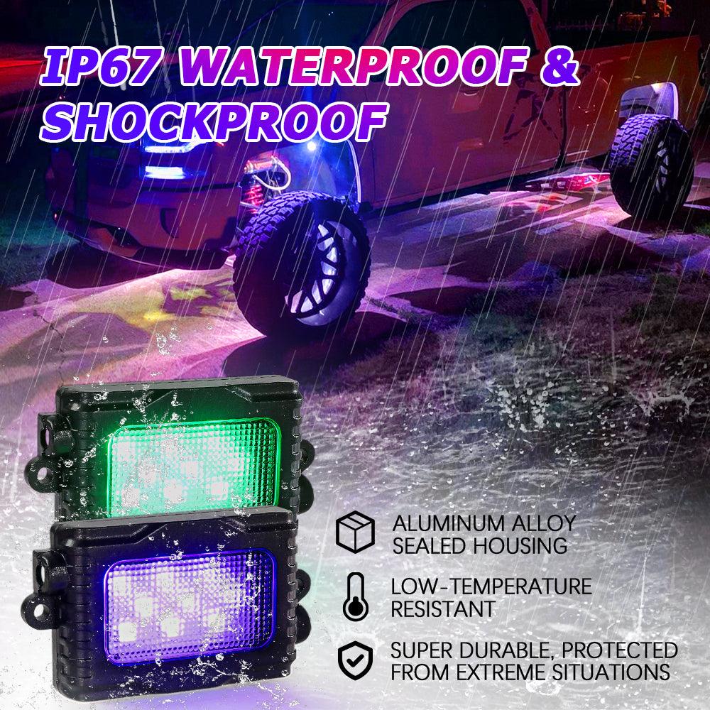 Magic Dream Color RGB LED Rock Lights Kit with Bluetooth APP Control, Multicolor Chasing Neon Underglow Lights - Image 6