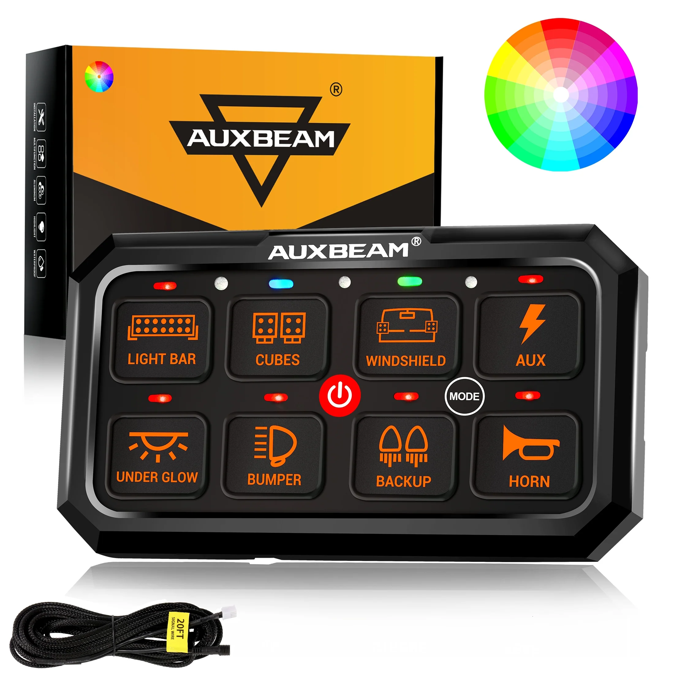 RGB Series 8 Gang (RA80 XL) Switch Panel, Larger Size, Toggle/ Momentary/ Pulsed Mode Supported - Image 12