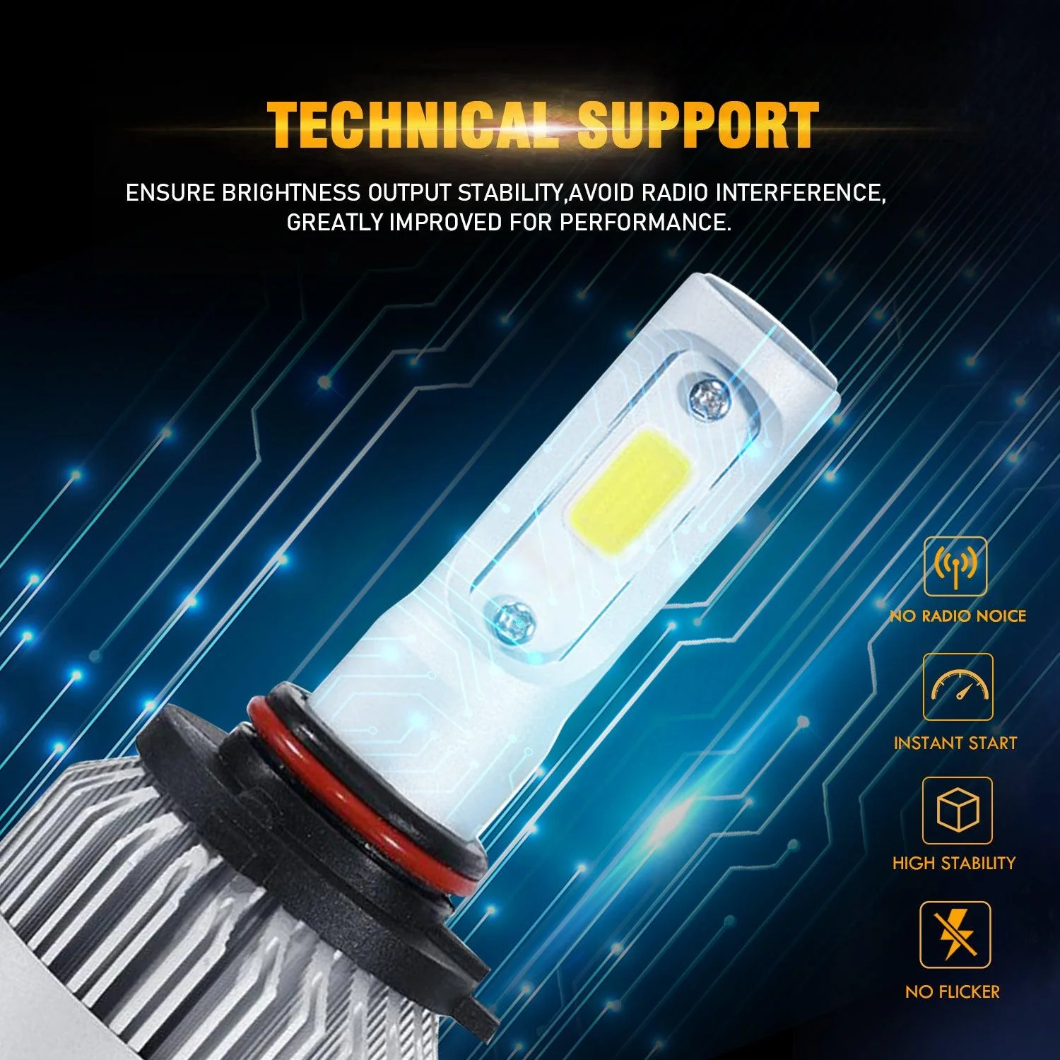 Super Brightest COB S2 Series 8000LM 72W LED Headlight Bulbs 6500K Cool White - Image 7