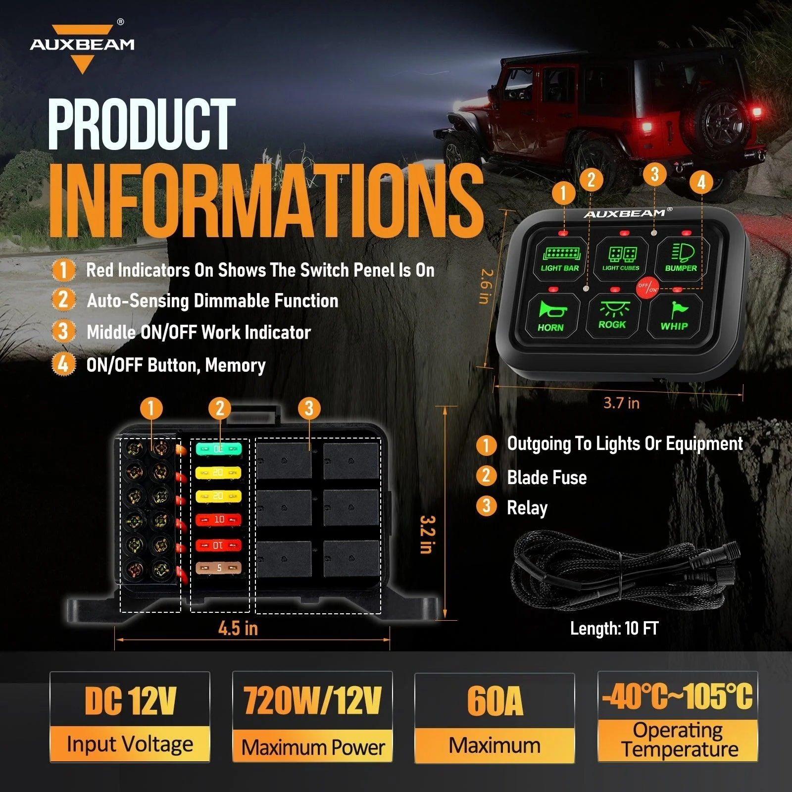 6/8 Gang LED Switch Panel, Off Road Light Controller - Image 13