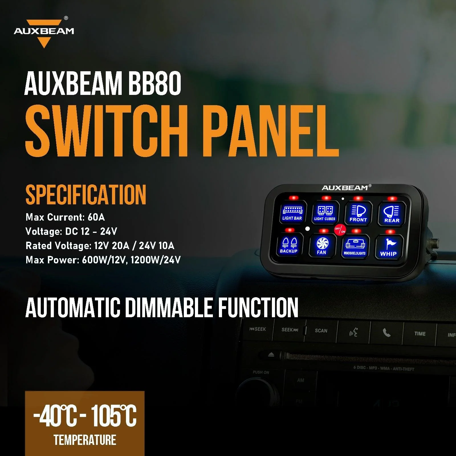 6/8 Gang LED Switch Panel, Off Road Light Controller - Image 8