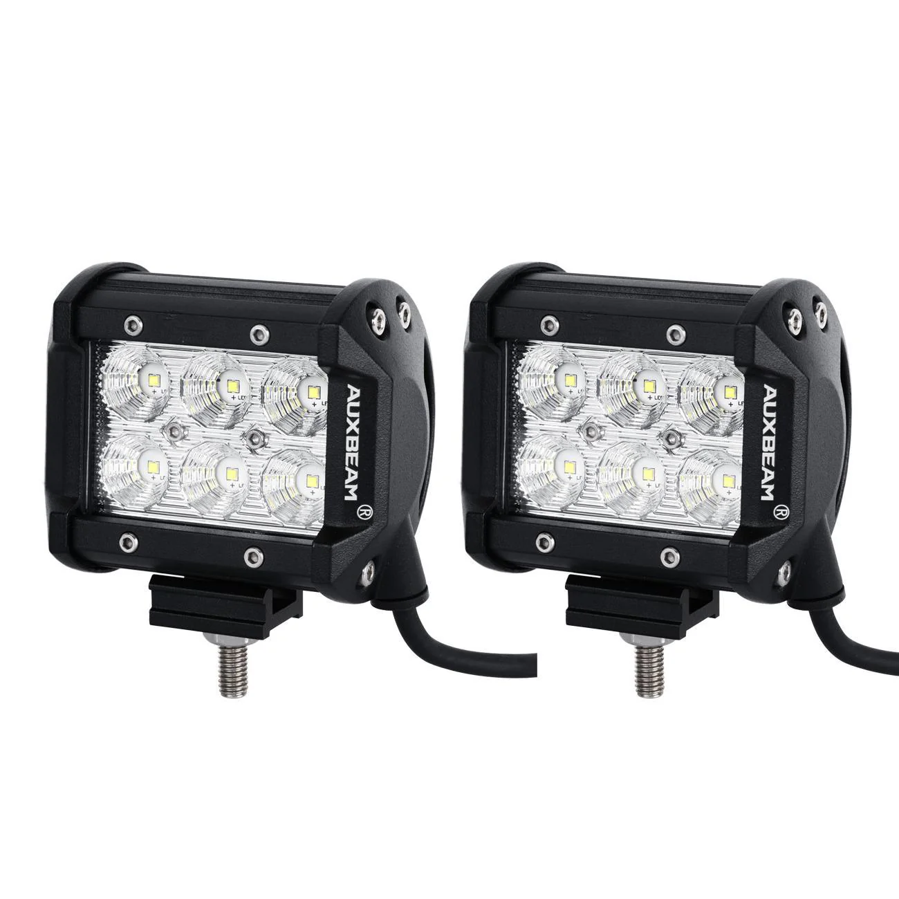 4 inch Classic-SM Series Dual Row LED PODS White Flood Beam with Wiring Harness for SUV ATV UTV Trucks Pickup Boat - Image 3