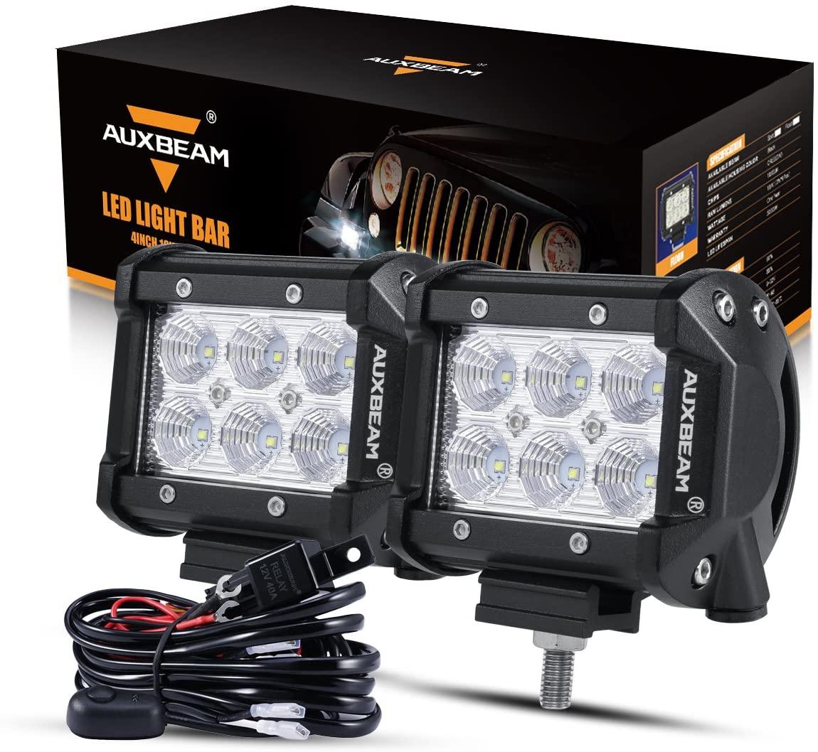 4 inch Classic-SM Series Dual Row LED PODS White Flood Beam with Wiring Harness for SUV ATV UTV Trucks Pickup Boat - Image 8