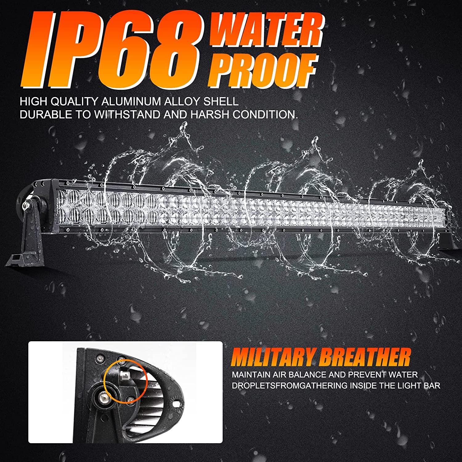 5D Series 22 Inch/32 Inch/42 Inch/50 Inch/52 Inch Combo Beam Straight/Curved Double Row LED Light Bar - Image 5