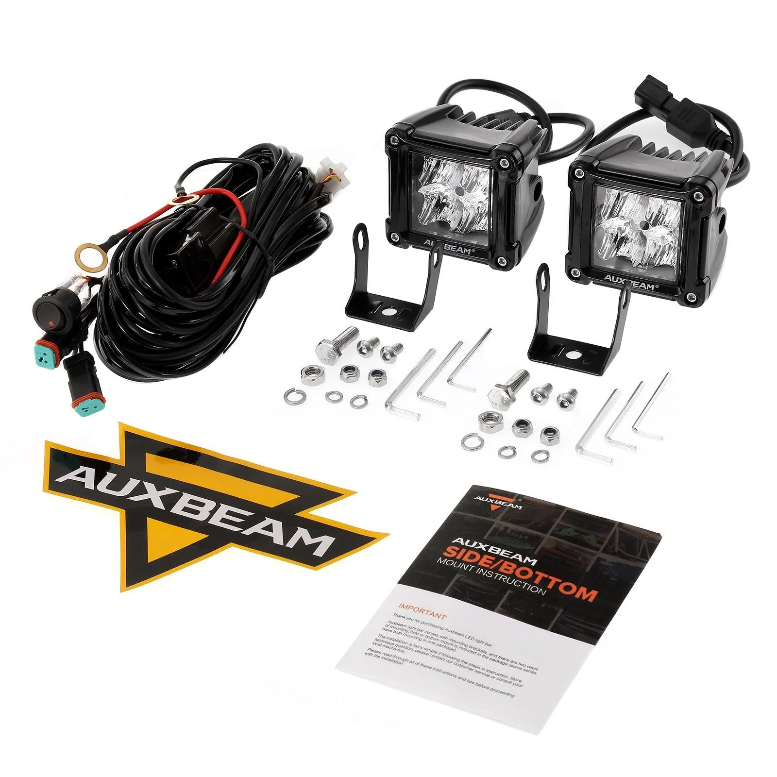 3" 40W LED Pods Light Spot/Flood with wiring harness for SUV ATV UTV Trucks Pickup Boat - Image 10