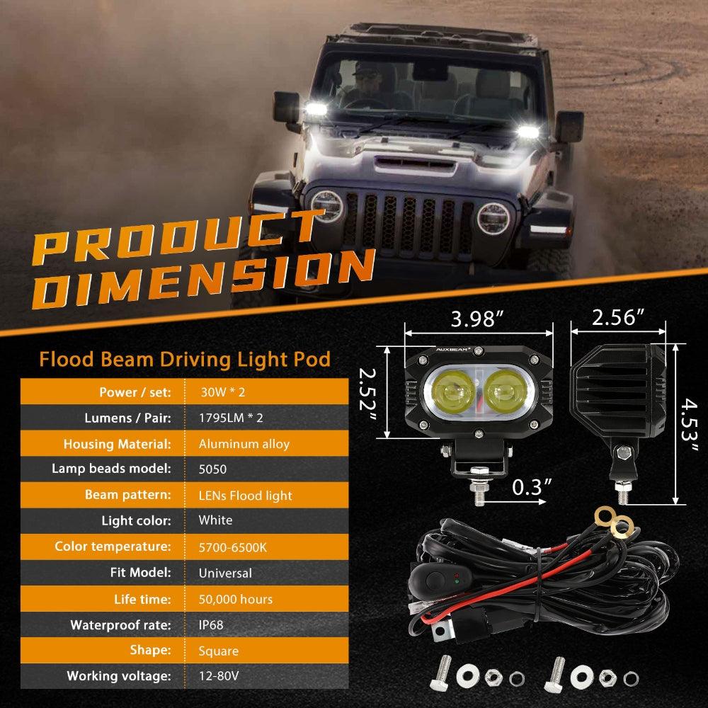 R4 Series | 4 Inch 60W Spot Beam LED Pods Light White Driving Light - Image 8