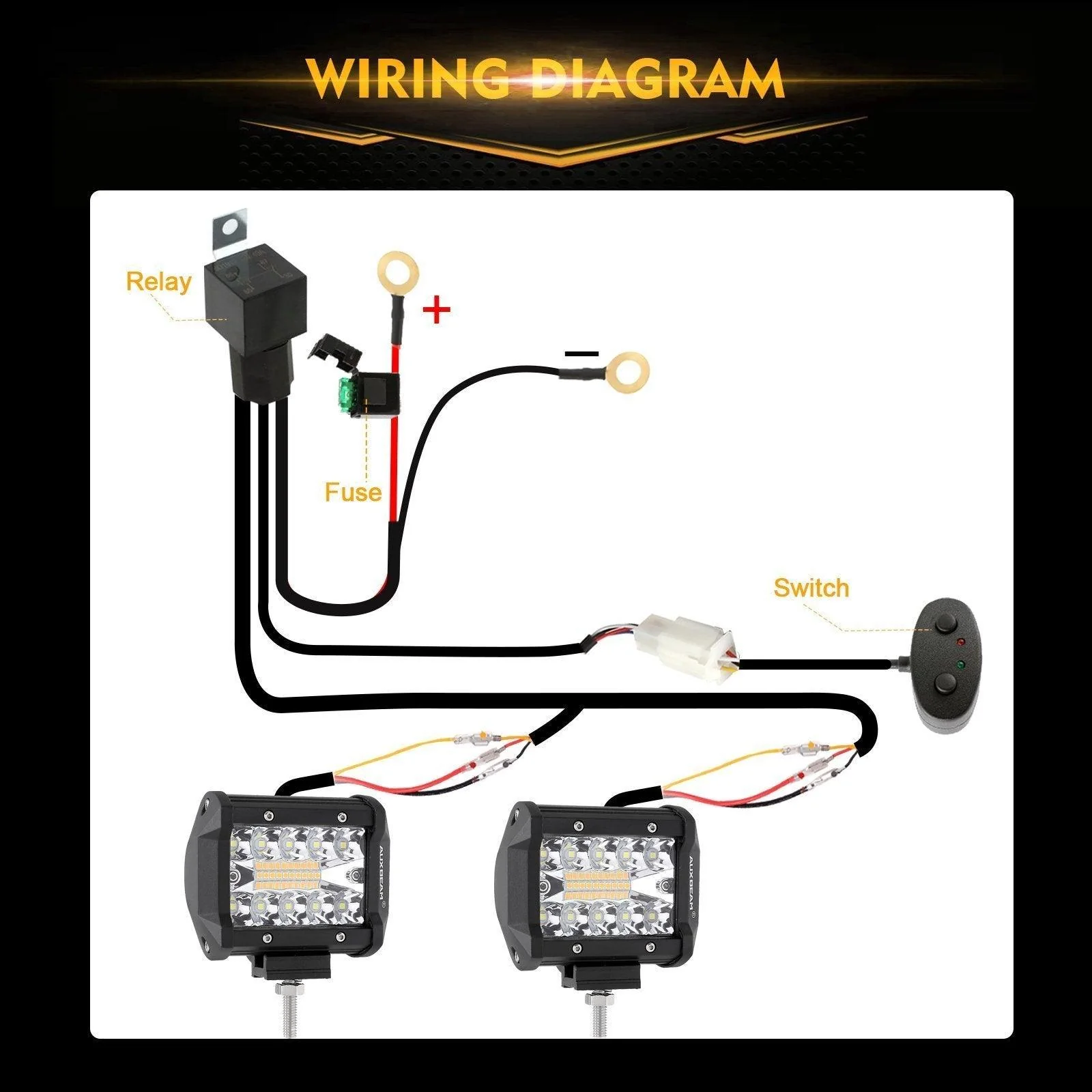 (2pcs/set) 3 inch 6 Modes White&Amber LED Square Light Pod Working Lights with Wiring Harness for SUV ATV UTV Trucks Pickup Boat - Image 11