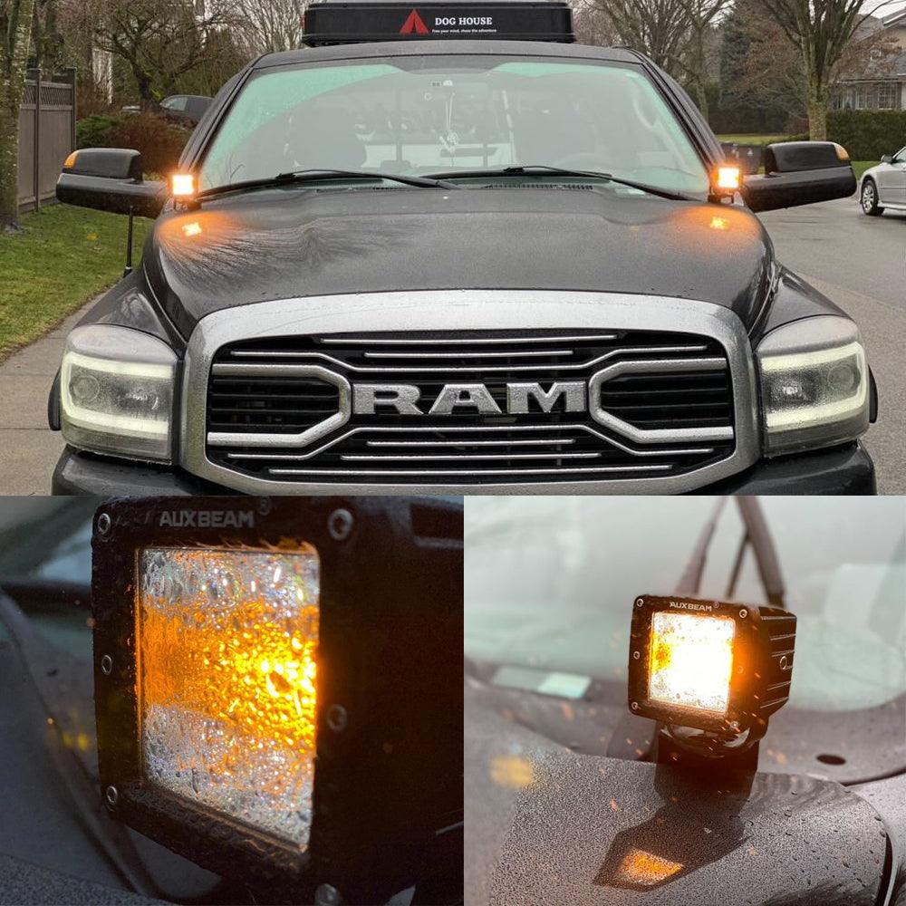 (2pcs/set) 3 inch 6 Modes White&Amber LED Square Light Pod Working Lights with Wiring Harness for SUV ATV UTV Trucks Pickup Boat - Image 3