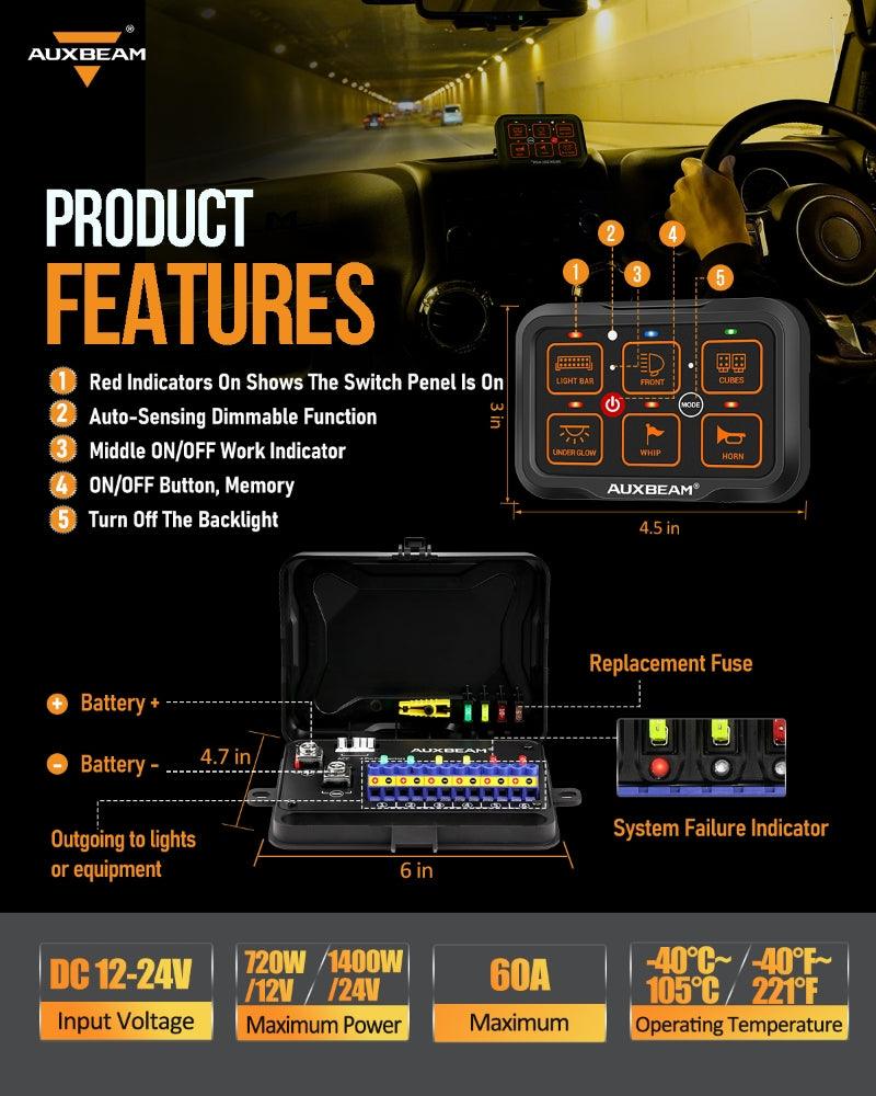 AR Series 6 Gang (AR-600) RGB Switch Panel with APP, Toggle/ Momentary/ Pulsed Mode Supported (One-Side Output)) - Image 4