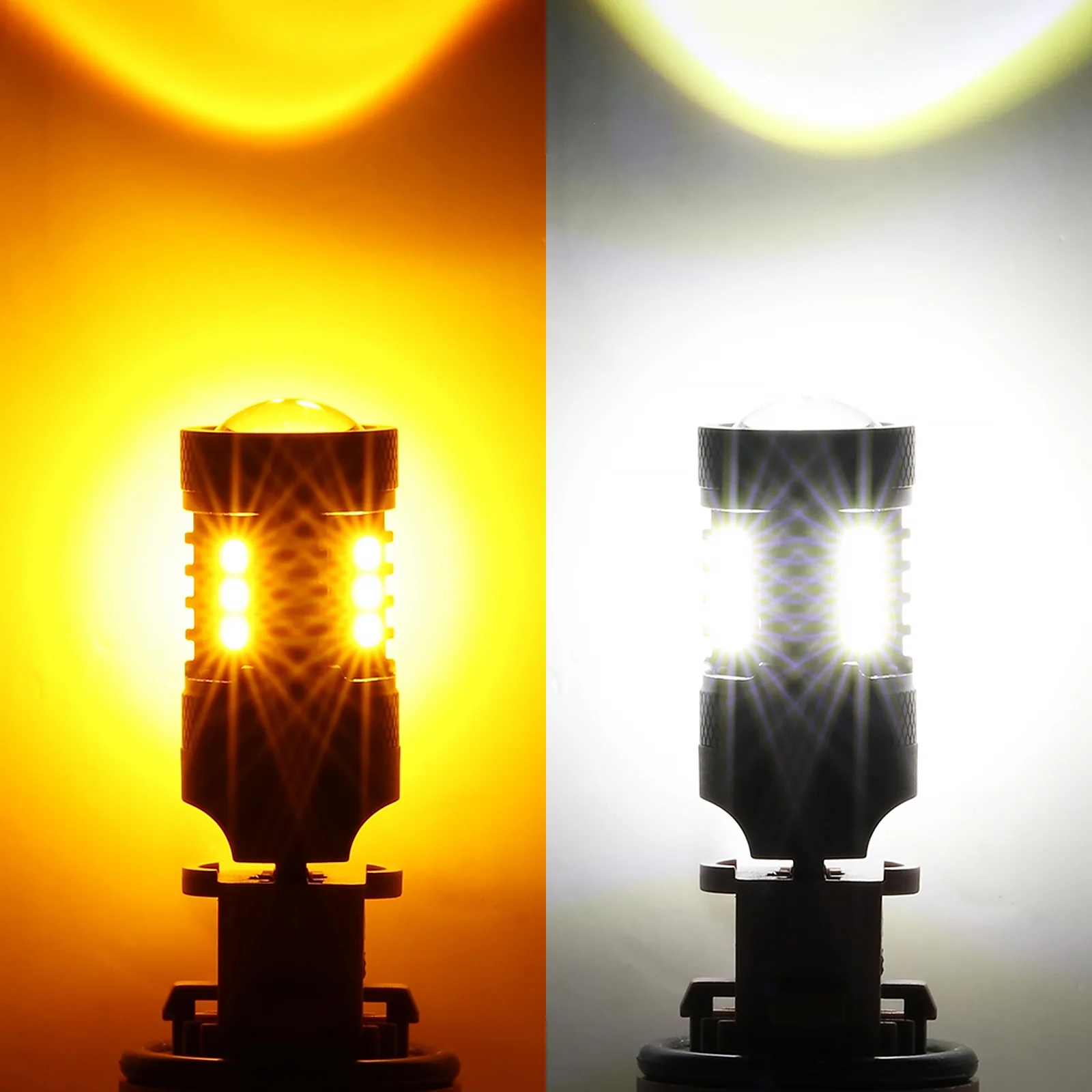 T20 7443 7440 LED Front Turn Signal & DRL Light Bulbs 400% High Brightness Dual Color Switchback White & Amber B1B Series | 2 Bulbs - Image 10