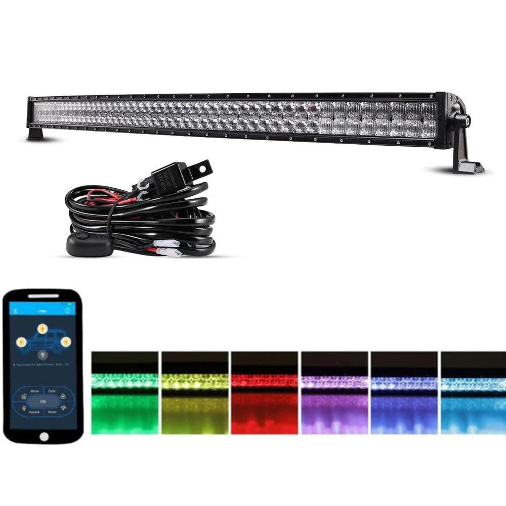 22"/32"/42" V-Series RGB Straight/Curved 5D lens Combo Beam Double Row LED Light Bar for 2002 Ford F150 - Image 23