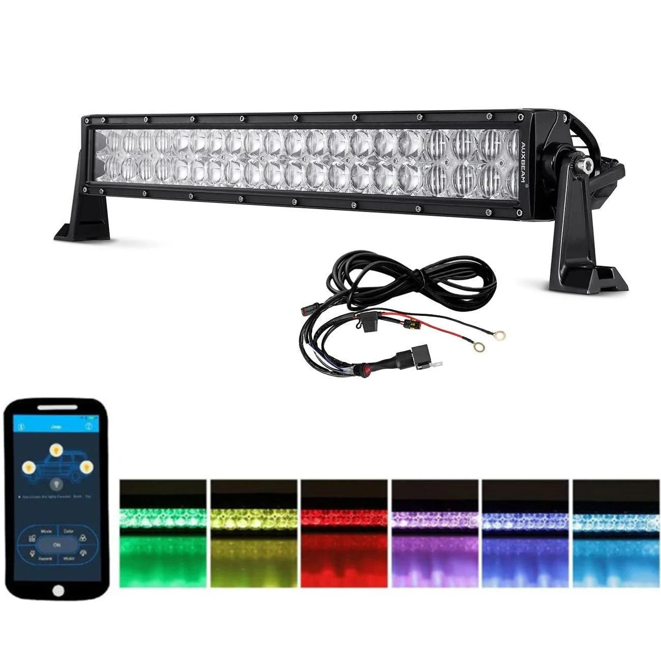 22"/32"/42" V-Series RGB Straight/Curved 5D lens Combo Beam Double Row LED Light Bar for 2002 Ford F150 - Image 27