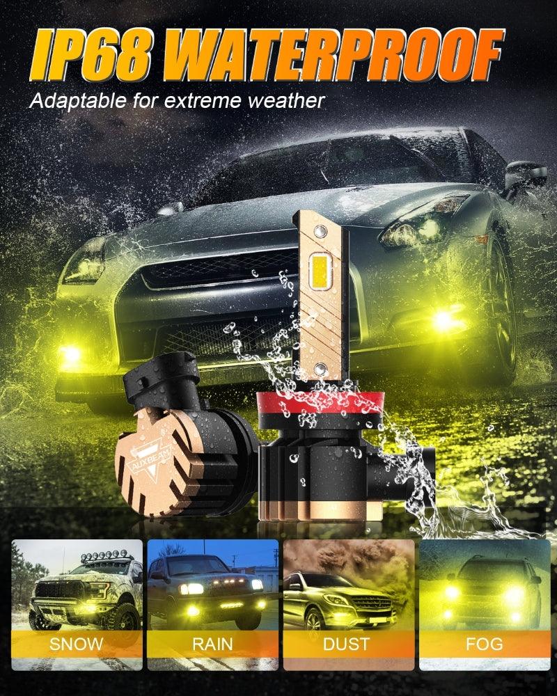 H11 H9 H8 H16JP LED FOG Light/DRL Bulbs 44W 8000LM 3000K Golden Yellow Z3 Series | 2 Bulbs - Image 3