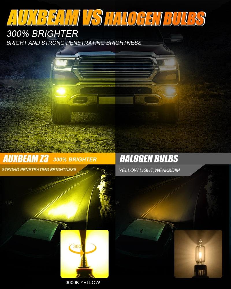 H11 H9 H8 H16JP LED FOG Light/DRL Bulbs 44W 8000LM 3000K Golden Yellow Z3 Series | 2 Bulbs - Image 5