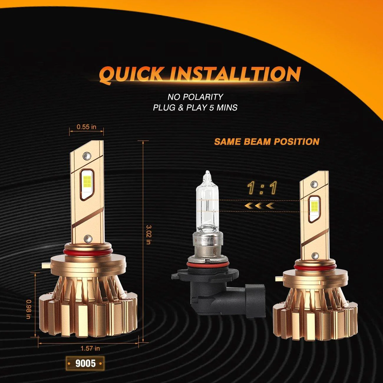 9005 LED Fog Light Bulbs 44W 4000LM X60 Series Fanless 6500K Cool White | 2 Bulbs - Image 7