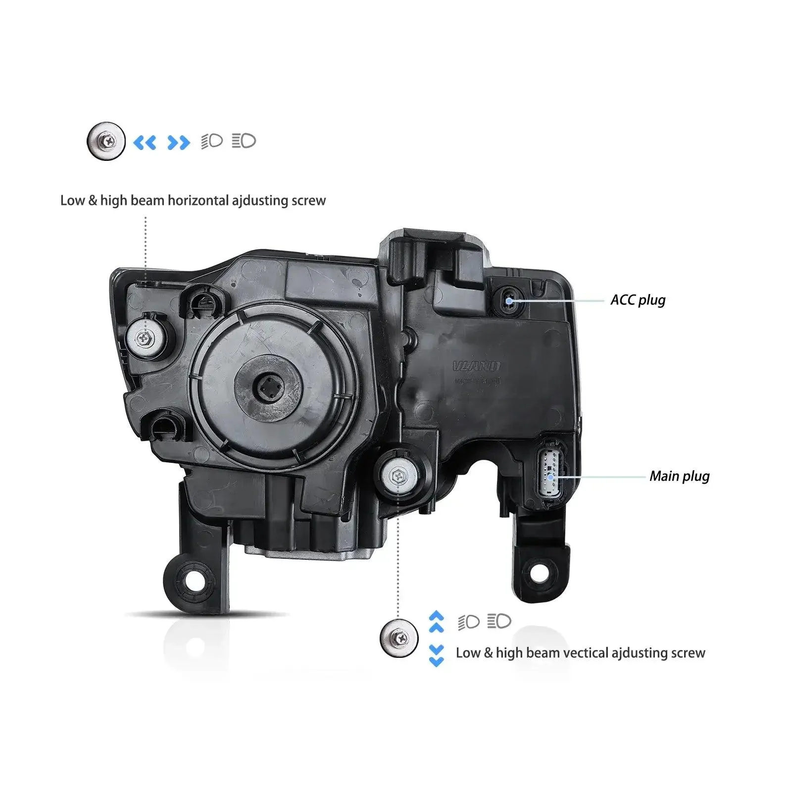 LED Headlight Assembly Full LED With Startup Animation/ Blue DRL For 2014-2022 Jeep Grand Cherokee (WK2） - Image 5
