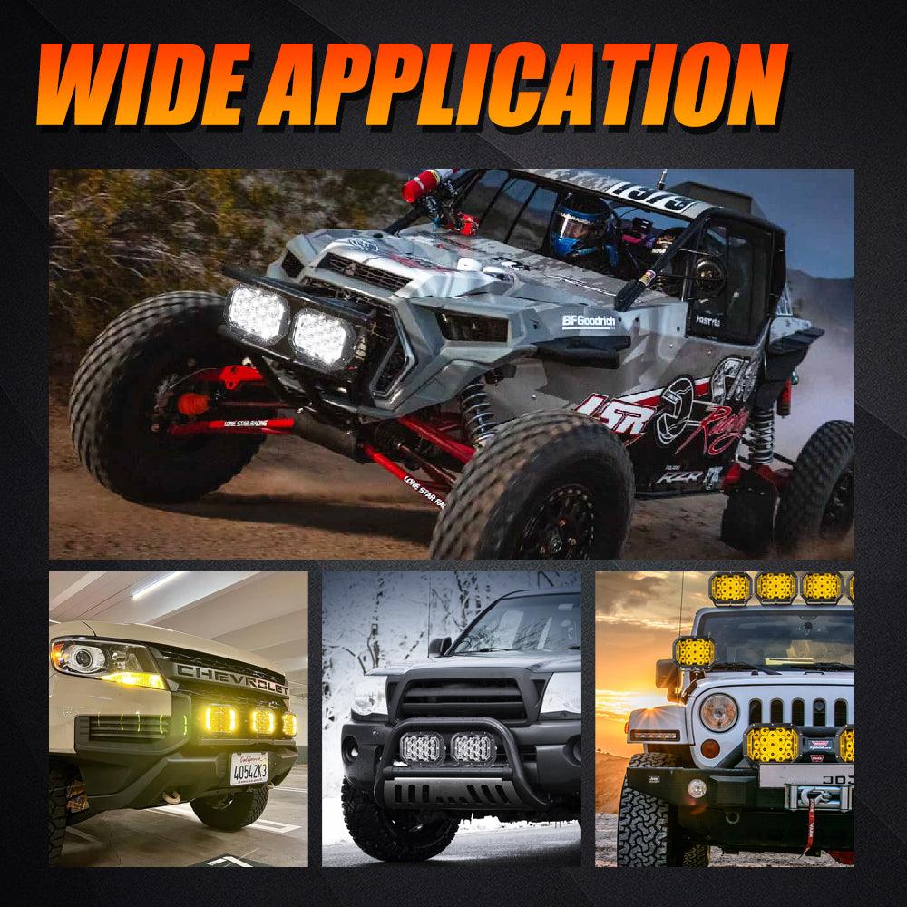 7x5 Inch Rectangle LED Pods Amber Spot Driving Lights with DRL - Image 8