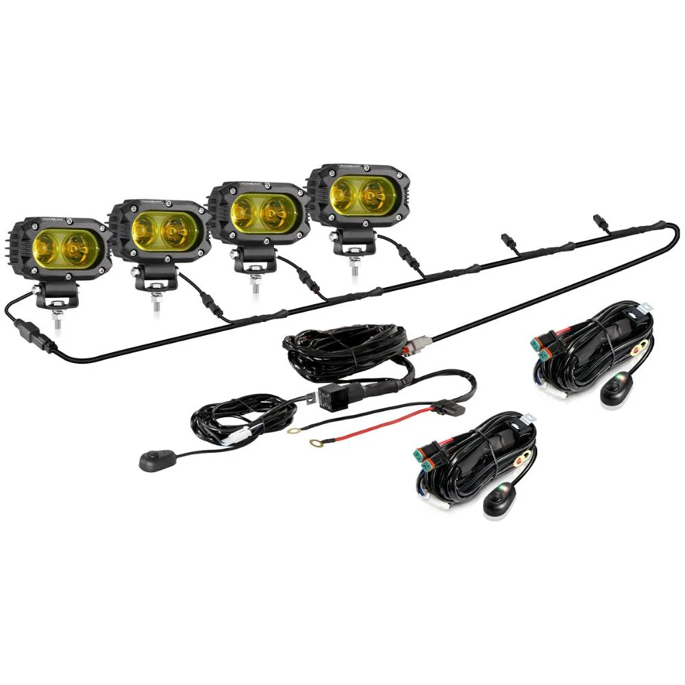 R4 Series | 4 Inch 60W LED Pods Light Flood Beam Amber Light - Image 16