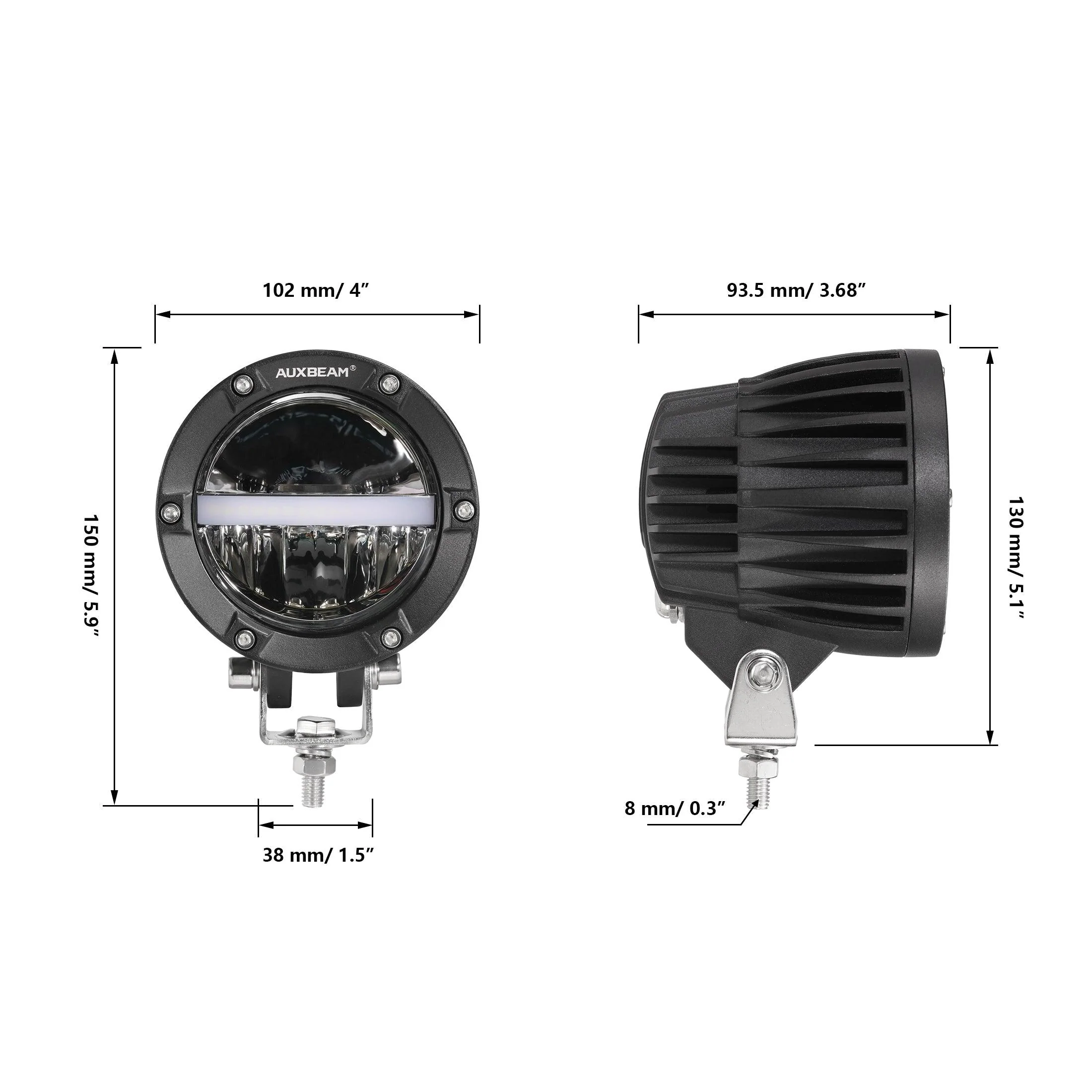 C4 Series | 4 Inch 110W 11000LM LED Pods Offroad LED Driving Lights with Amber DRL - Image 13